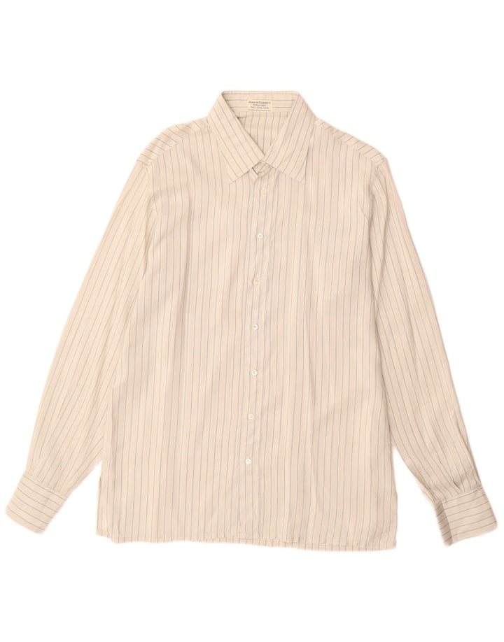 Vintage herreskjorte str. 42 16 1/2 Stor grå nålestribet silke