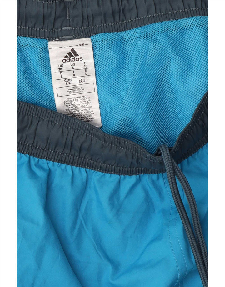 Adidas Herre grafiske sportsshorts Store blå farveblok polyester