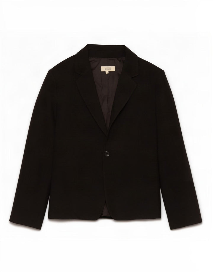 Marks & Spencer Dame 1-knaps blazerjakke UK 12 Medium Sort Polyester