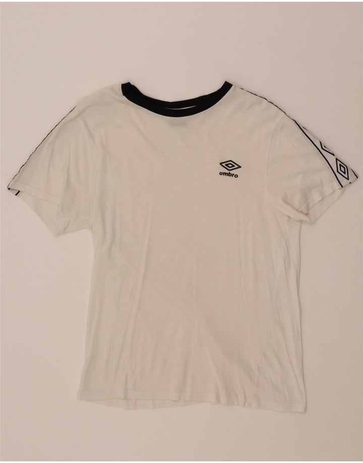 UMBRO Grafisk T-shirt top til kvinder UK 16 Stor hvid bomuld
