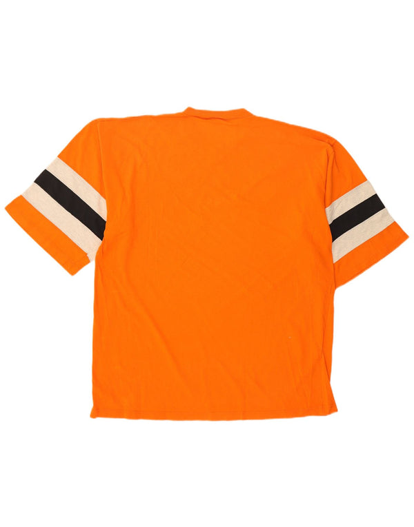 Champion Herre Grafisk T-Shirt Top XL Orange Colourblock
