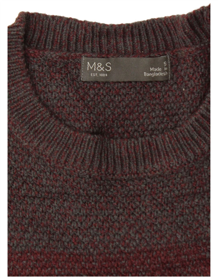 Marks & Spencer Herre sweater med rund hals, lille flerfarvet stribet