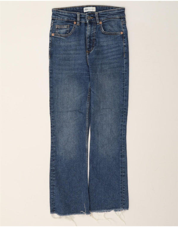 Zara Womens Crop Slim Jeans EU 34 2XS W24 L25 Blå
