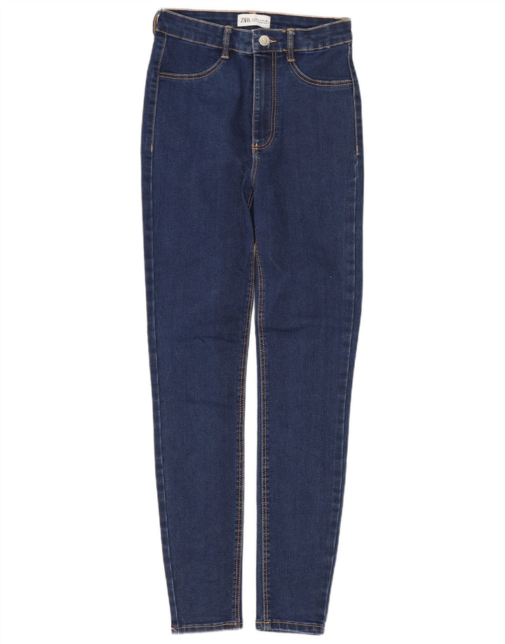ZARA Dame Skinny Jeans EU 36 XS W26 L28 Marineblå