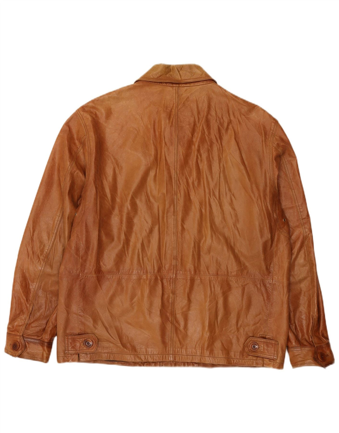 Vittorio Forti Herre Basic Læderjakke IT 50 Stor Brun Læder