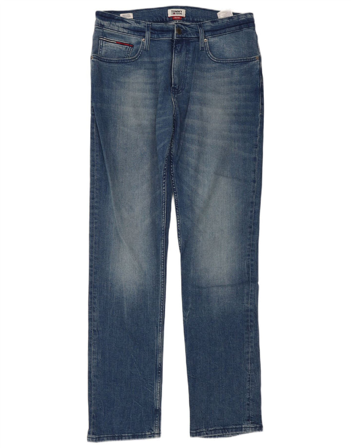 Tommy Hilfiger Straight Jeans til mænd W34 L34 Blå Bomuld