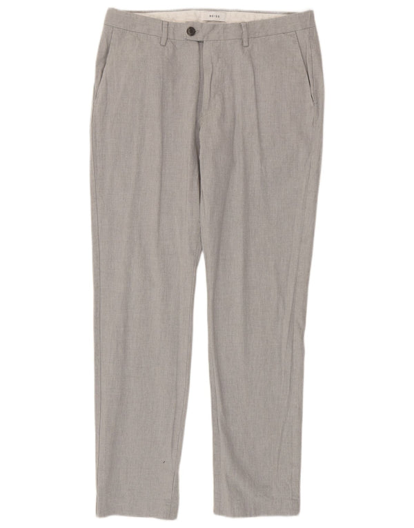 Reiss Mens Slim Suit Trousers W34 L31 Grey Cotton