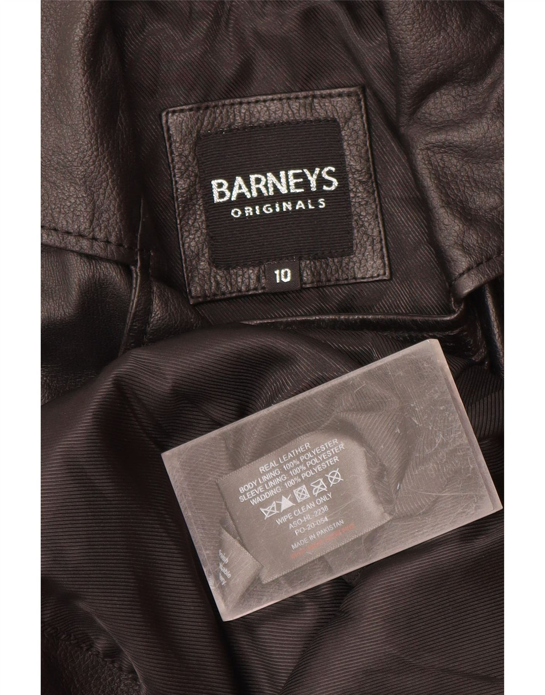 BARNEYS Bikerjakke i læder til kvinder US 10 Stor sort læder