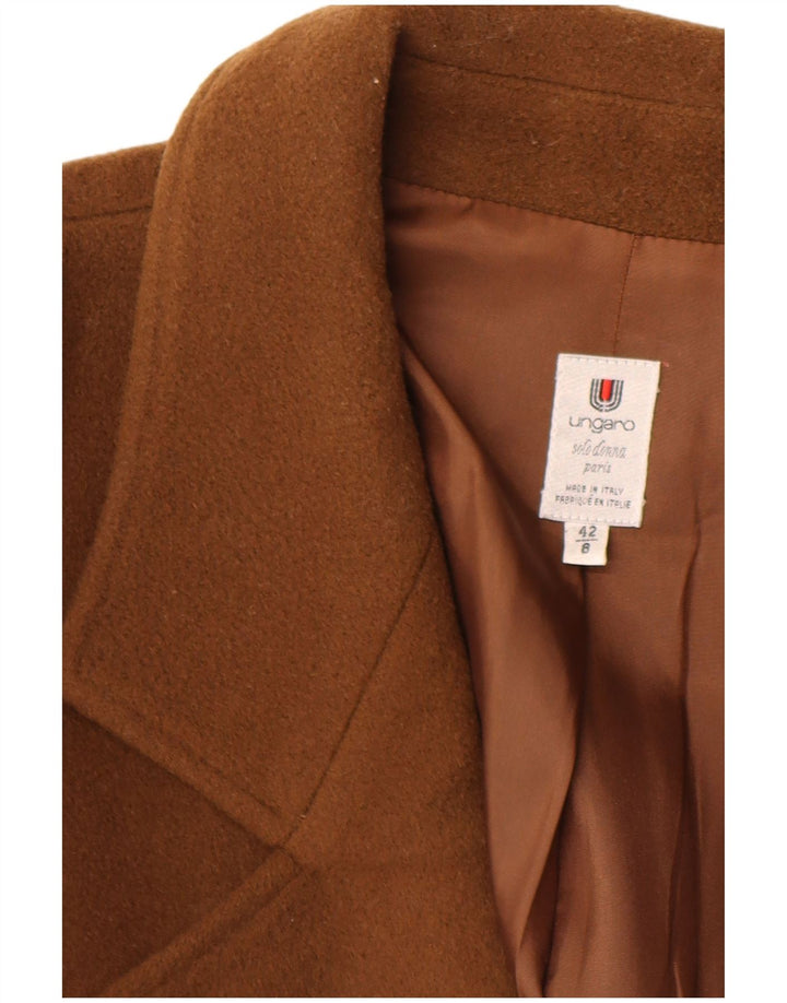 Ungaro Dobbeltradet Frakke IT 42 Medium Brun Virgin Wool