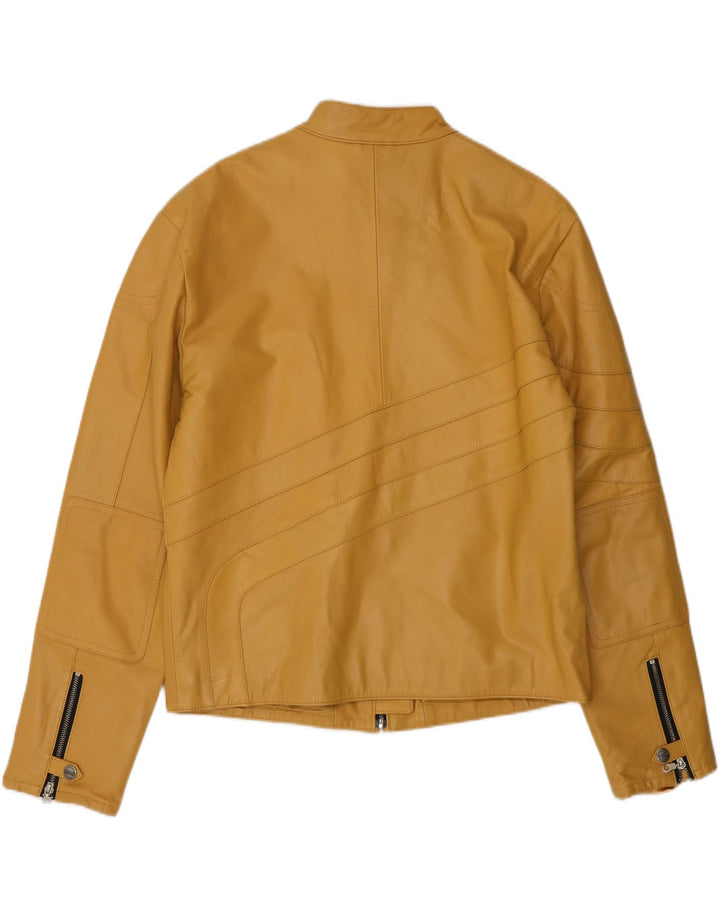 DAKOTA Womens Leather Jacket UK 18 XL Yellow Vintage Dakota and Second-Hand Dakota from Messina Hembry 