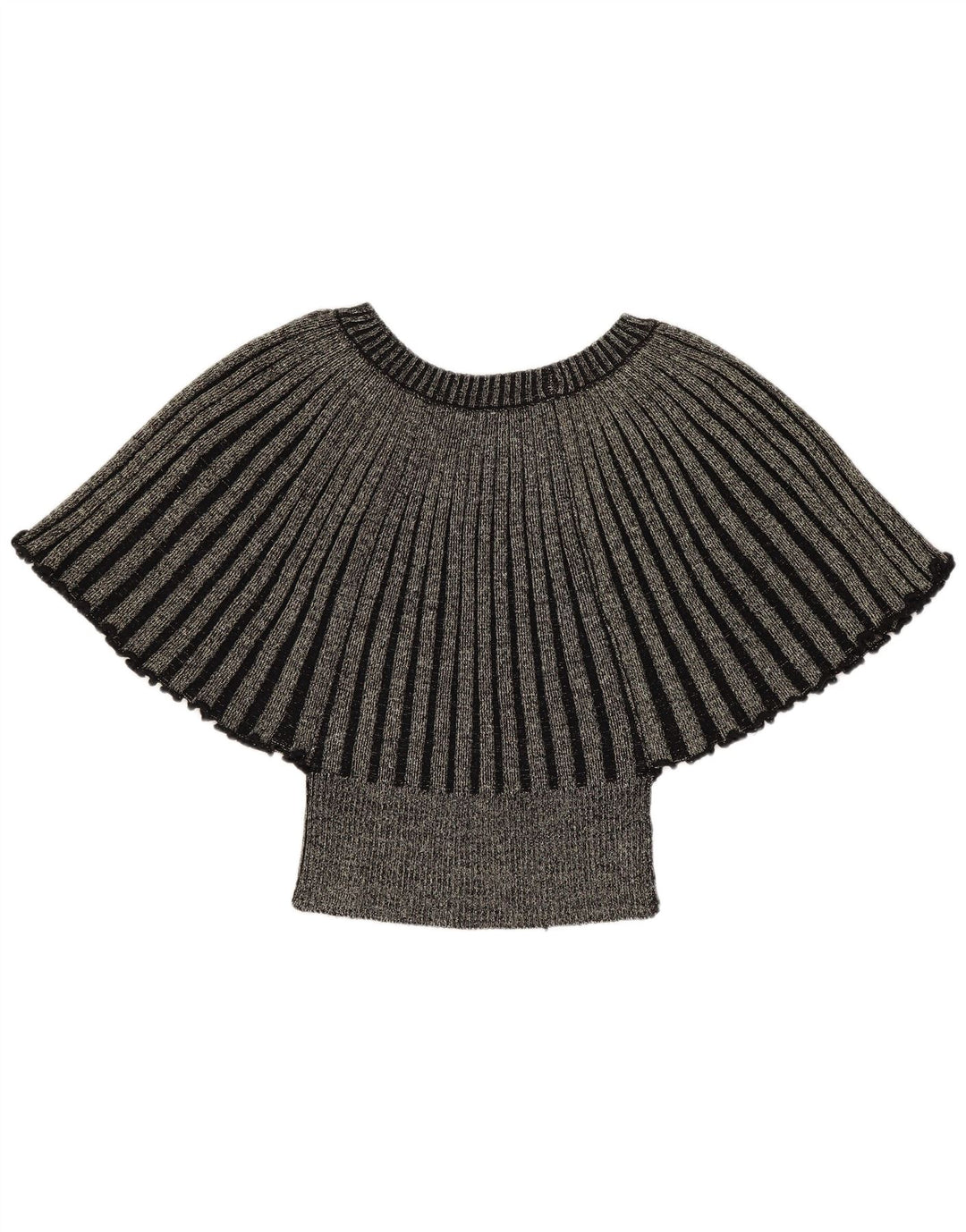 Vintage Kvinders Crop Batwing Bluse Top UK 8 Small Gold Flecked