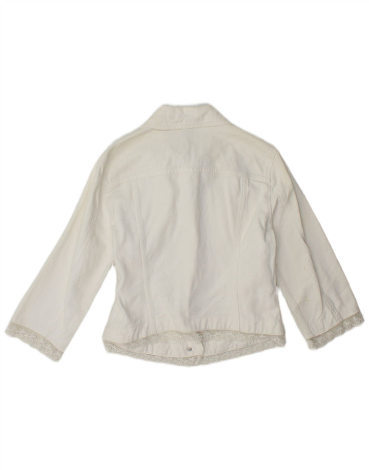 Sisley Dame 3/4-ærmet denimjakke UK 4 XS Hvid