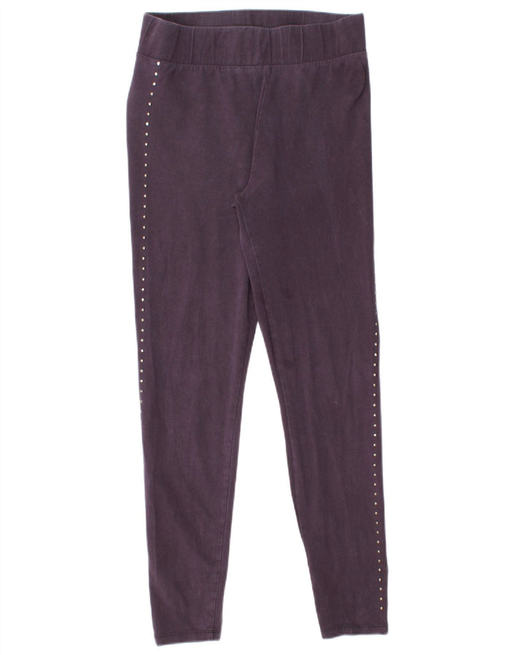 Marks & Spencer Dame Leggings UK 12 Medium Lilla Plettet Bomuld