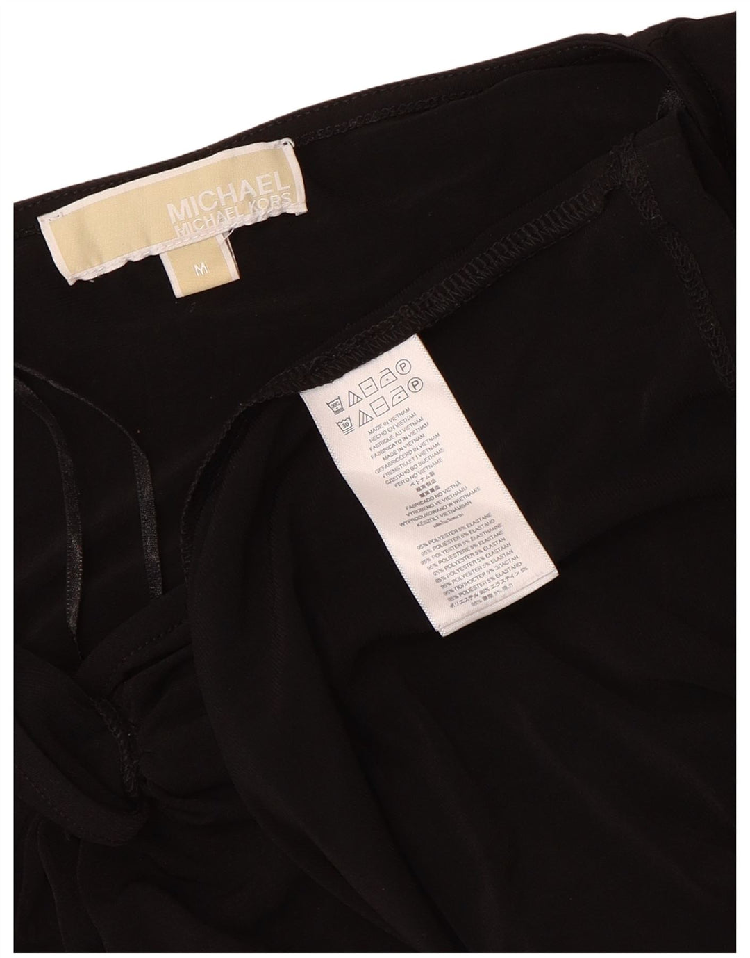 Michael Kors Dame Langærmet Bodycon Kjole UK 14 Medium Sort Polyester