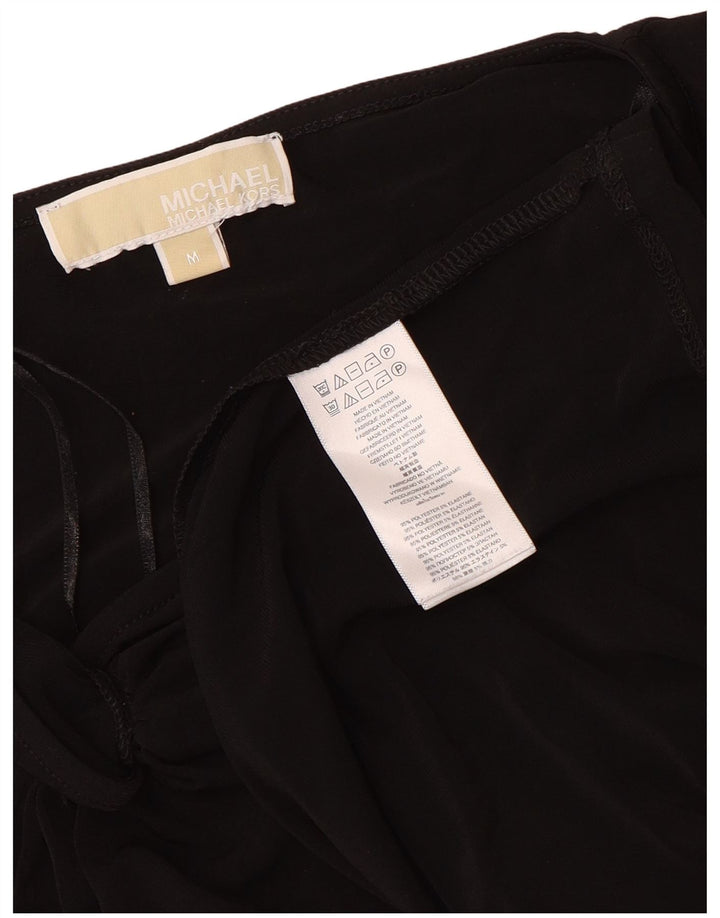 Michael Kors Dame Langærmet Bodycon Kjole UK 14 Medium Sort Polyester