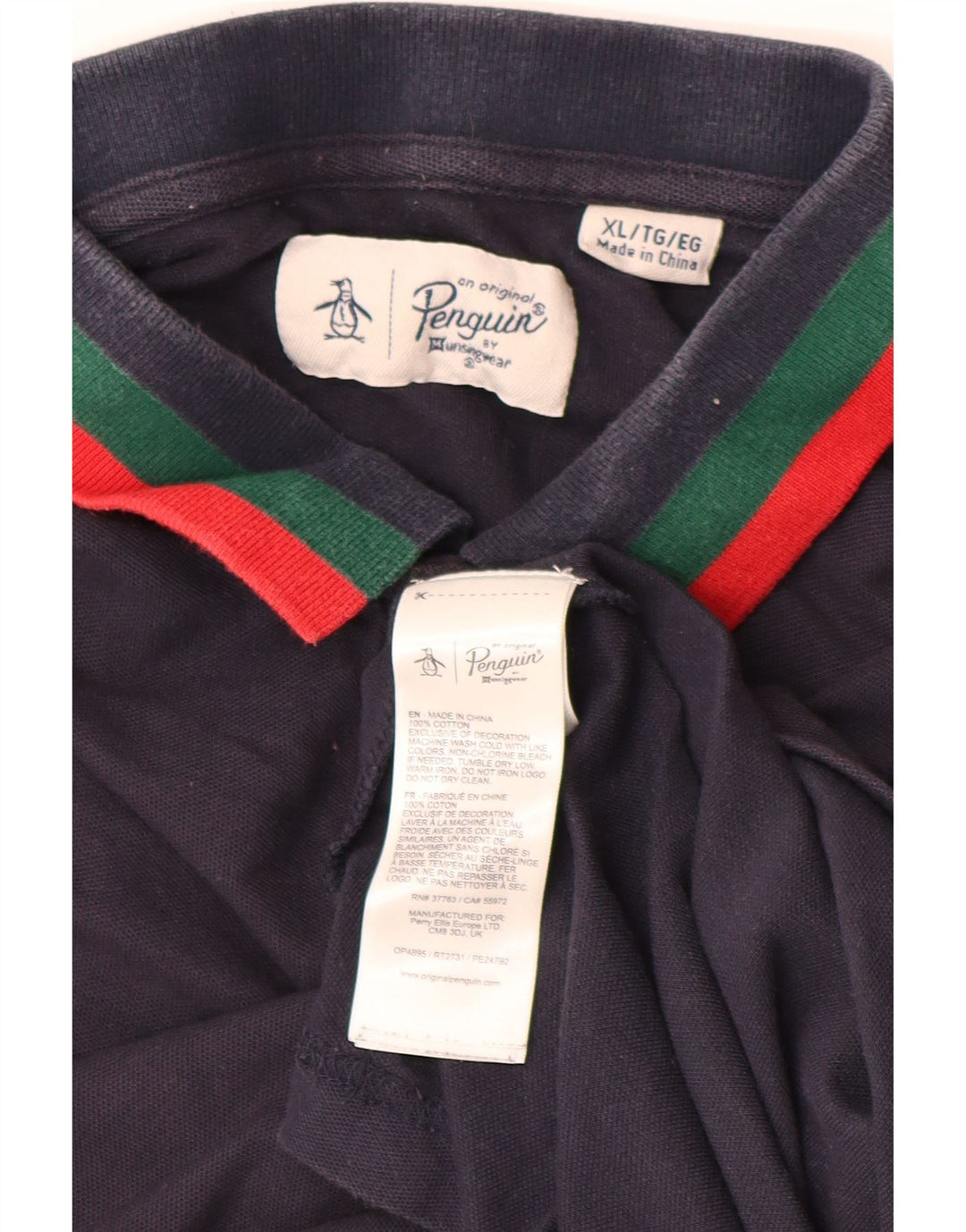 PENGUIN Herre poloshirt XL marineblå bomuld