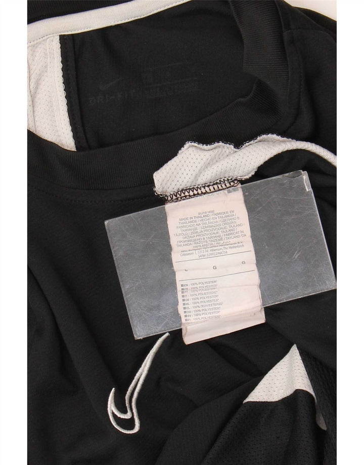 Nike Herre Dri Fit T-Shirt Top Stor Sort Colourblock Polyester