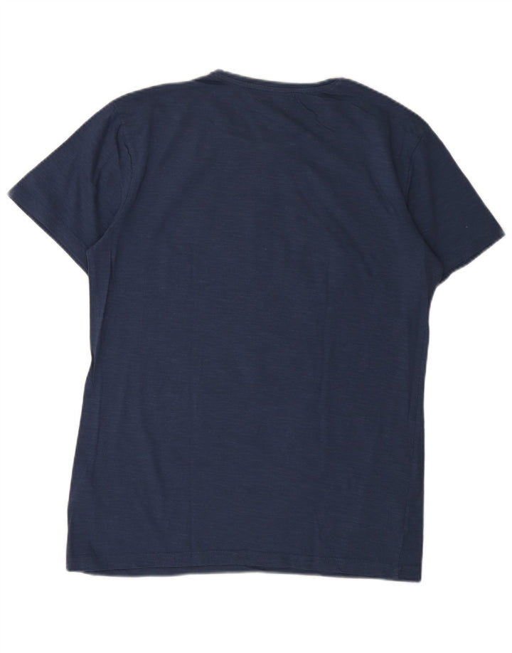 Gaudi Herre grafisk T-shirt Top Stor marineblå bomuld
