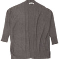Zara Dame Oversized 3/4 Ærmet Åben Cardigan Sweater UK 10 Lille Grå