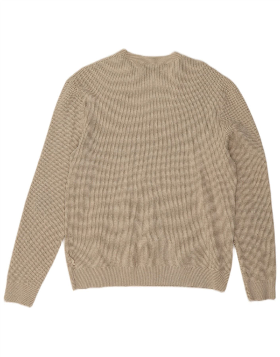 Marks & Spencer Herre sweater med rund hals, stor beige polyester