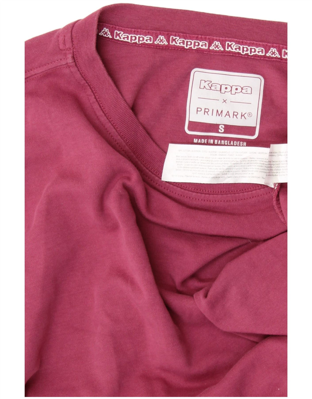 KAPPA Womens Crop Oversized grafisk T-shirt top UK 10 Small Burgundy