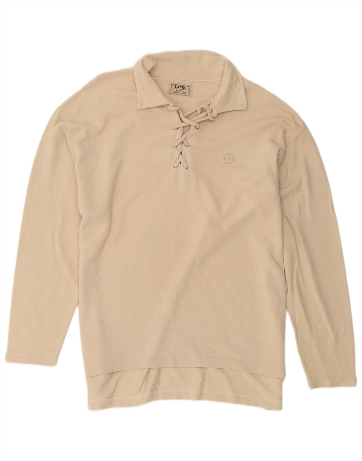 Lee Langærmet poloskjorte til mænd Stor beige bomuld