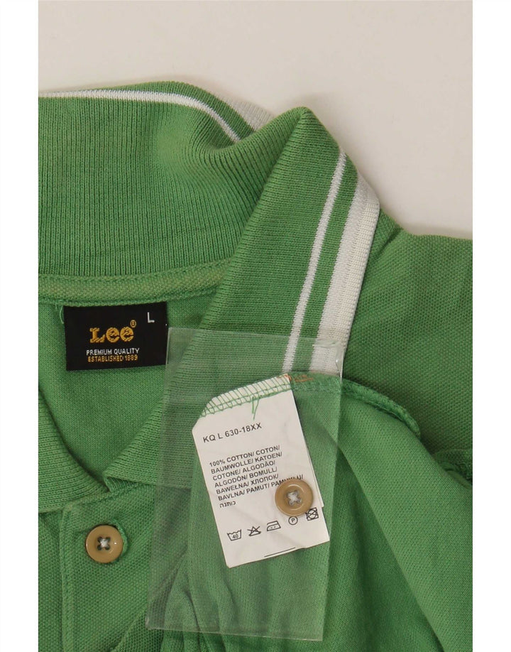 Lee Herre poloshirt Stor grøn stribet bomuld