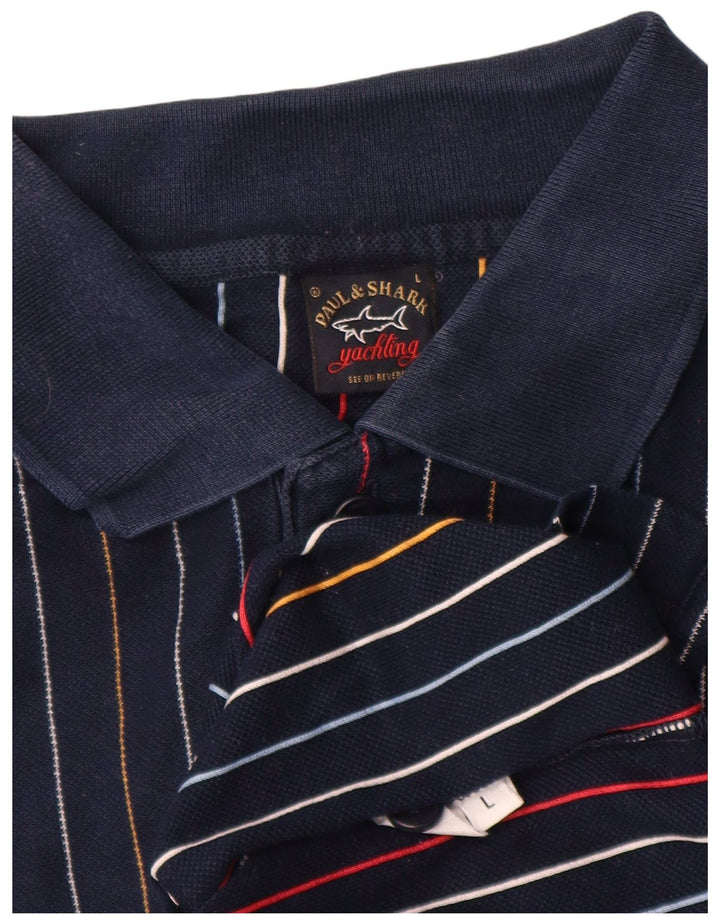 Paul & Shark herre poloshirt stor marineblå stribet