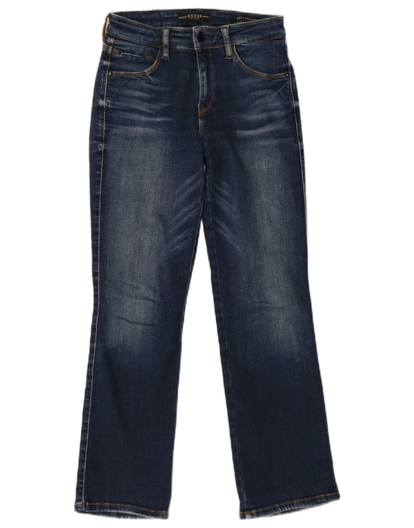 Guess Womens Curvy Straight Jeans W24 L26 Blue Cotton