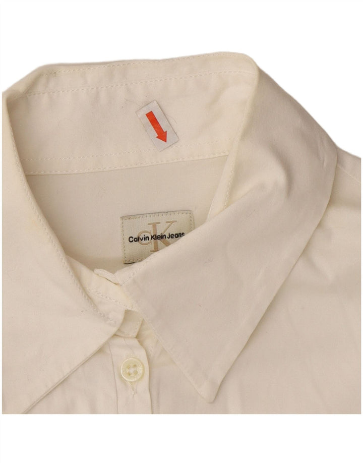 Calvin Klein Dameskjorte UK 12 Medium White Bomuld