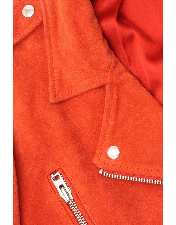 Topshop Dame Ruskind Biker Jacket UK 16 Large Pink Læder