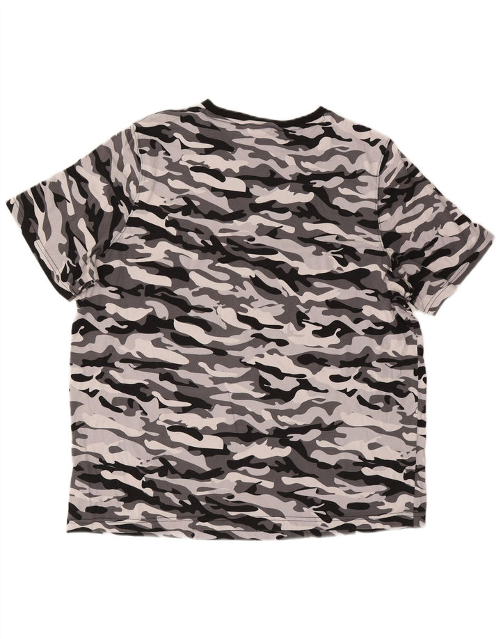 PUMA Herre T-Shirt Top 2XL Grå Camouflage Bomuld