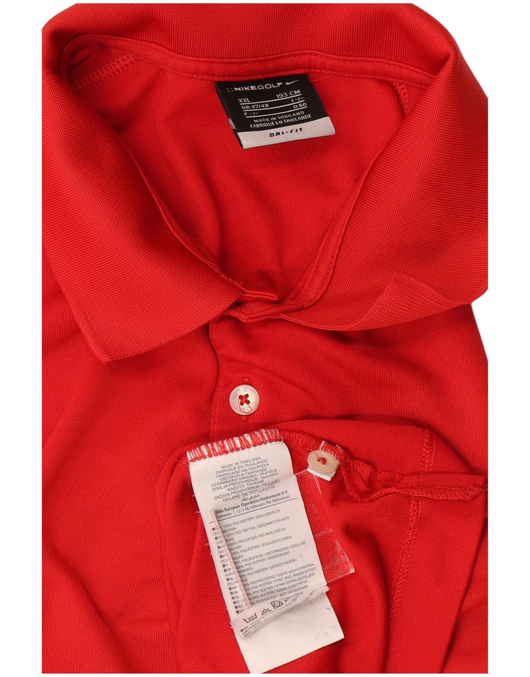 NIKE Dri Fit poloskjorte til mænd UK 47/48 2XL rød polyester