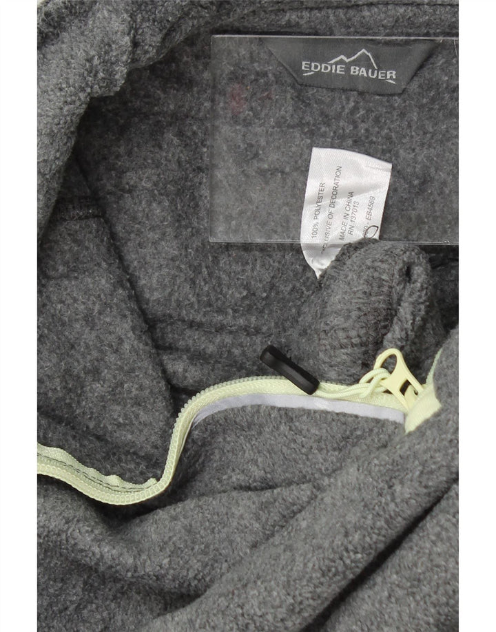 EDDIE BAUER Womens Zip Neck Fleece Jumper UK 14 Medium Grey Polyester Vintage Eddie Bauer and Second-Hand Eddie Bauer from Messina Hembry 