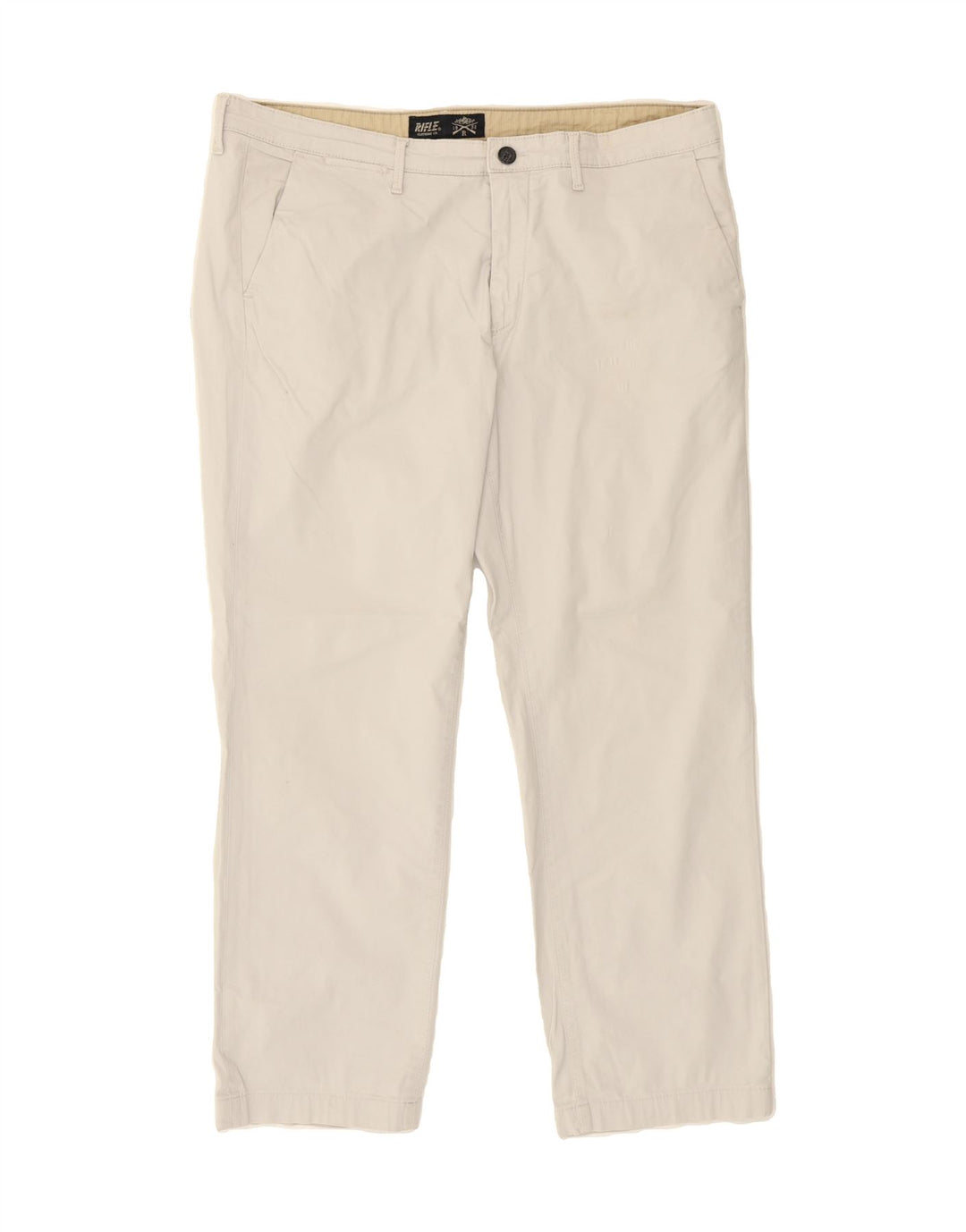 RIFLE Mens Straight Chino Trousers W40 L28 White Vintage Rifle and Second-Hand Rifle from Messina Hembry 
