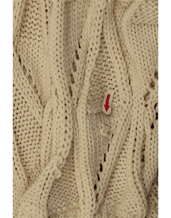 Zara Dame Cardigan Sweater UK 14 Medium Beige Bomuld