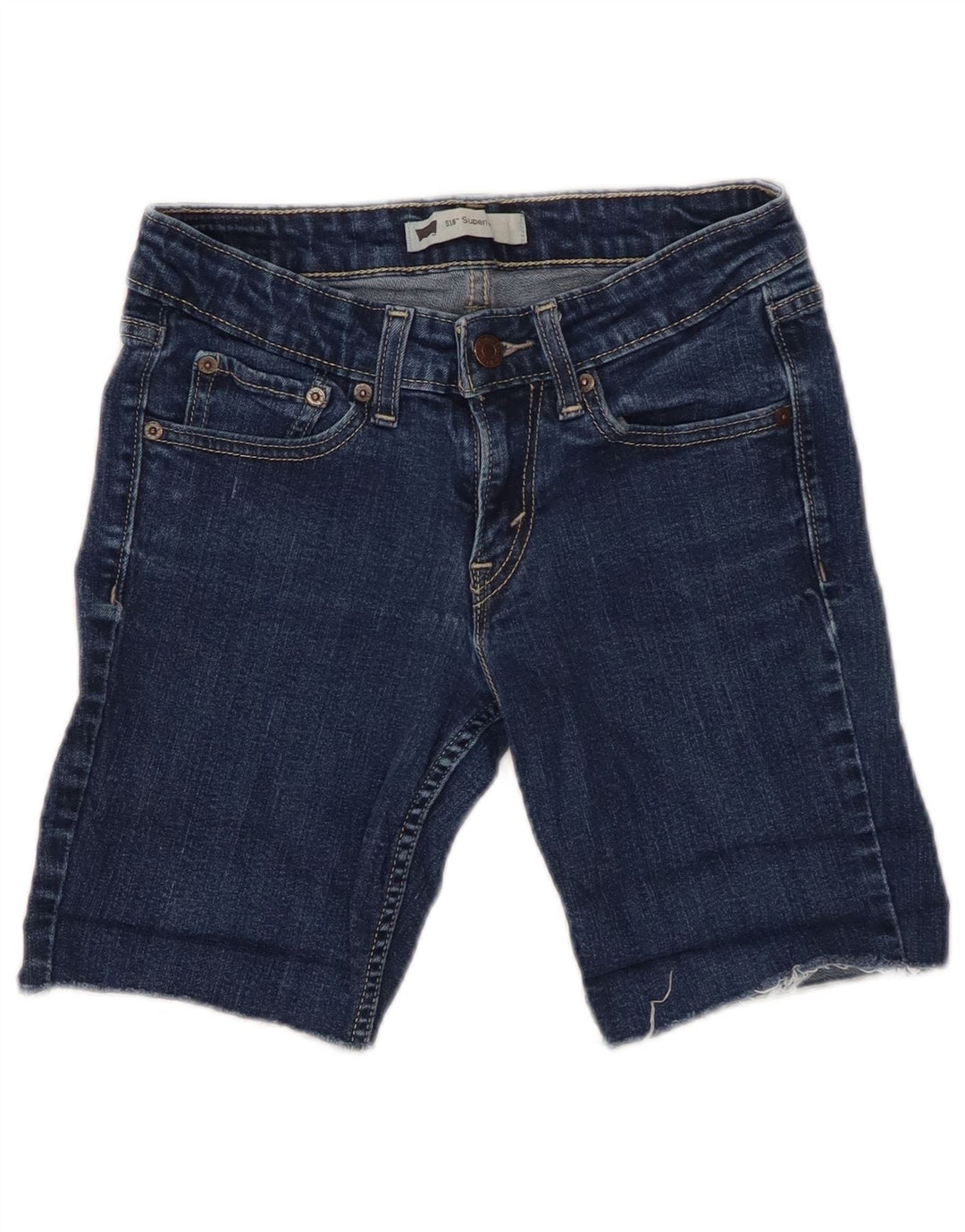 LEVI'S Dame 518 denimshorts US 3 Small W26 Marineblå Bomuld