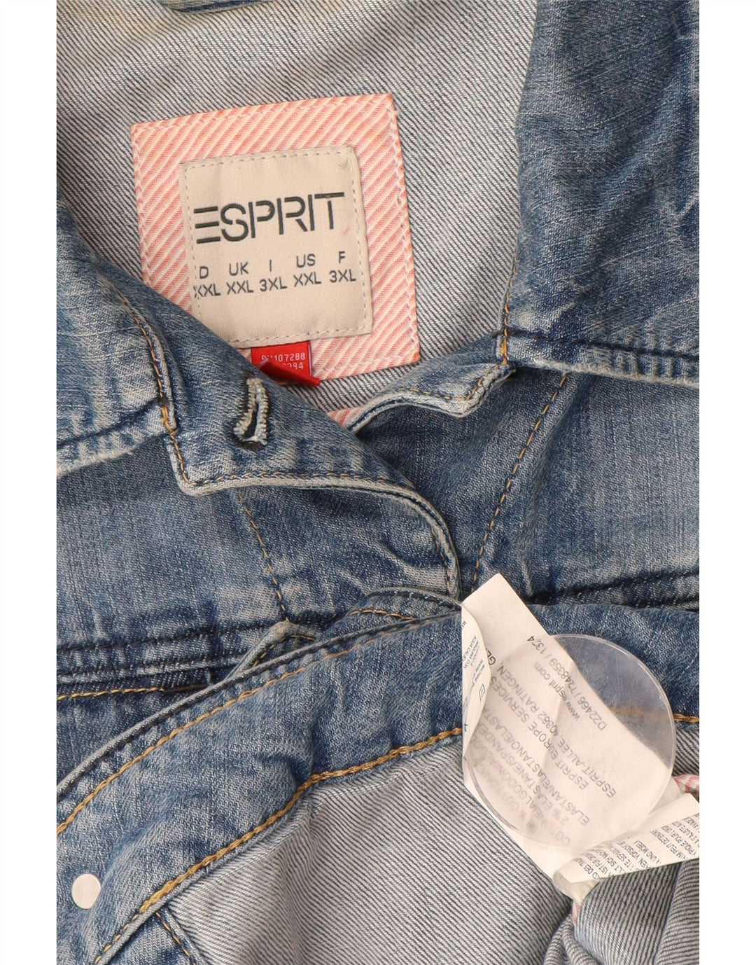 ESPRIT Dame denimjakke UK 20 2XL Blå Bomuld