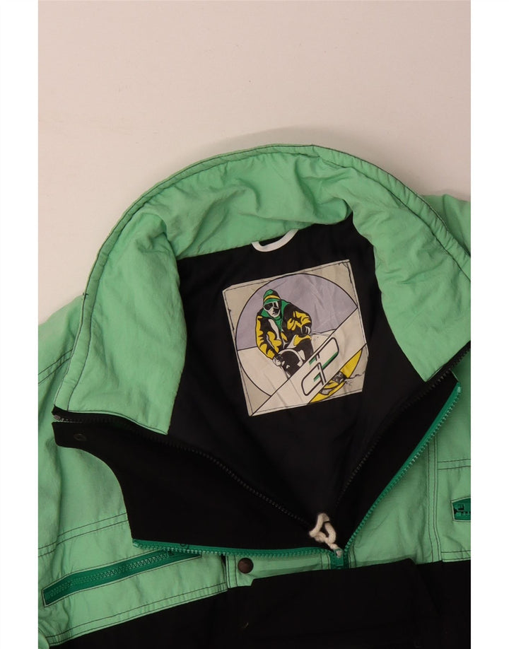 VINTAGE Ski Jumpsuit til mænd Stor turkis farveblok polyamid