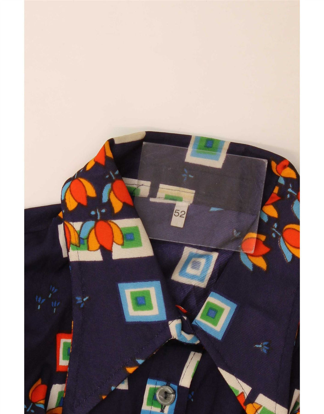 Vintage dameskjorte IT 52 2XL Marineblå Geometrisk