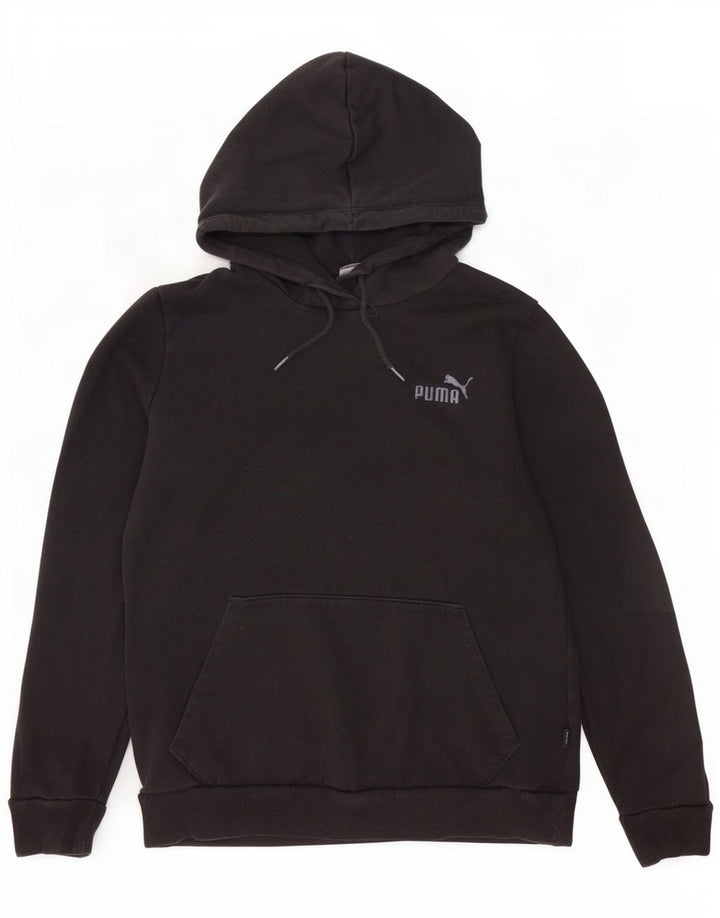 Puma Dame Hoodie Jumper UK 14 Medium Sort Bomuld