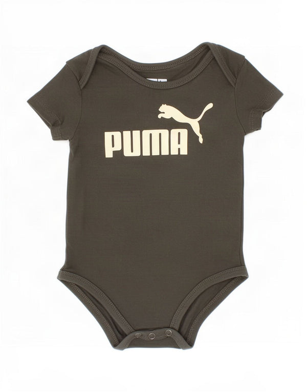 Puma Baby Boys Grafisk Bodysuit 6-9 måneder Khaki Cotton