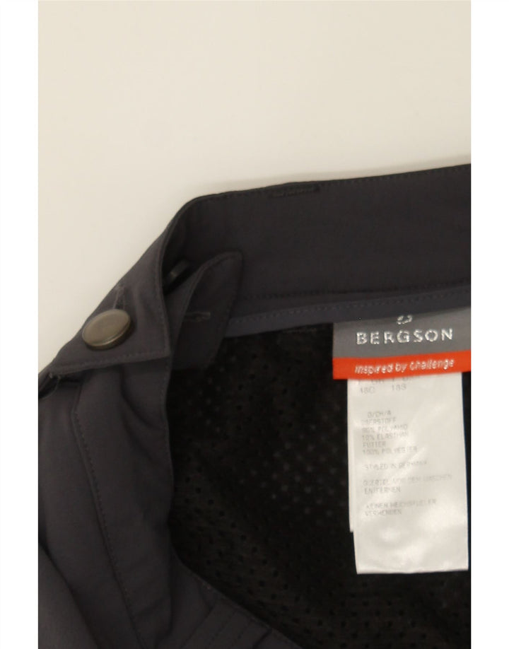 BERGSON Womens Straight Cargo Trousers W42 L29  Grey Polyester Vintage Bergson and Second-Hand Bergson from Messina Hembry 