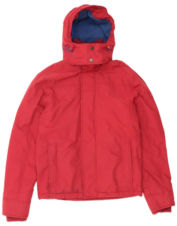 Fat Face Herre Hooded Windbreaker Jacket UK 36 Small Red Nylon
