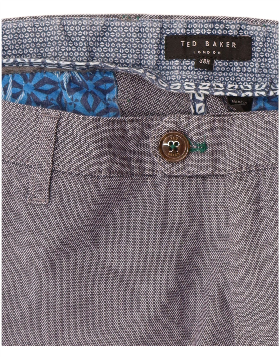 Ted Baker Straight Chino Bukser til mænd W38 L30 Blå Bomuld