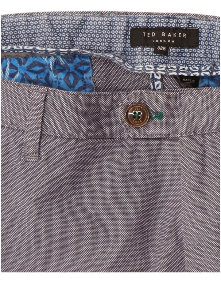 Ted Baker Straight Chino Bukser til mænd W38 L30 Blå Bomuld