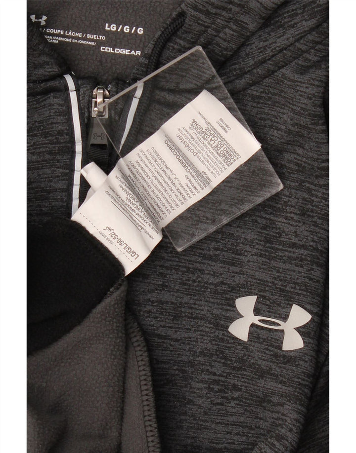 Under Armour Herre Cold Gear Zip Hoodie Sweater Large Grå Colourblock