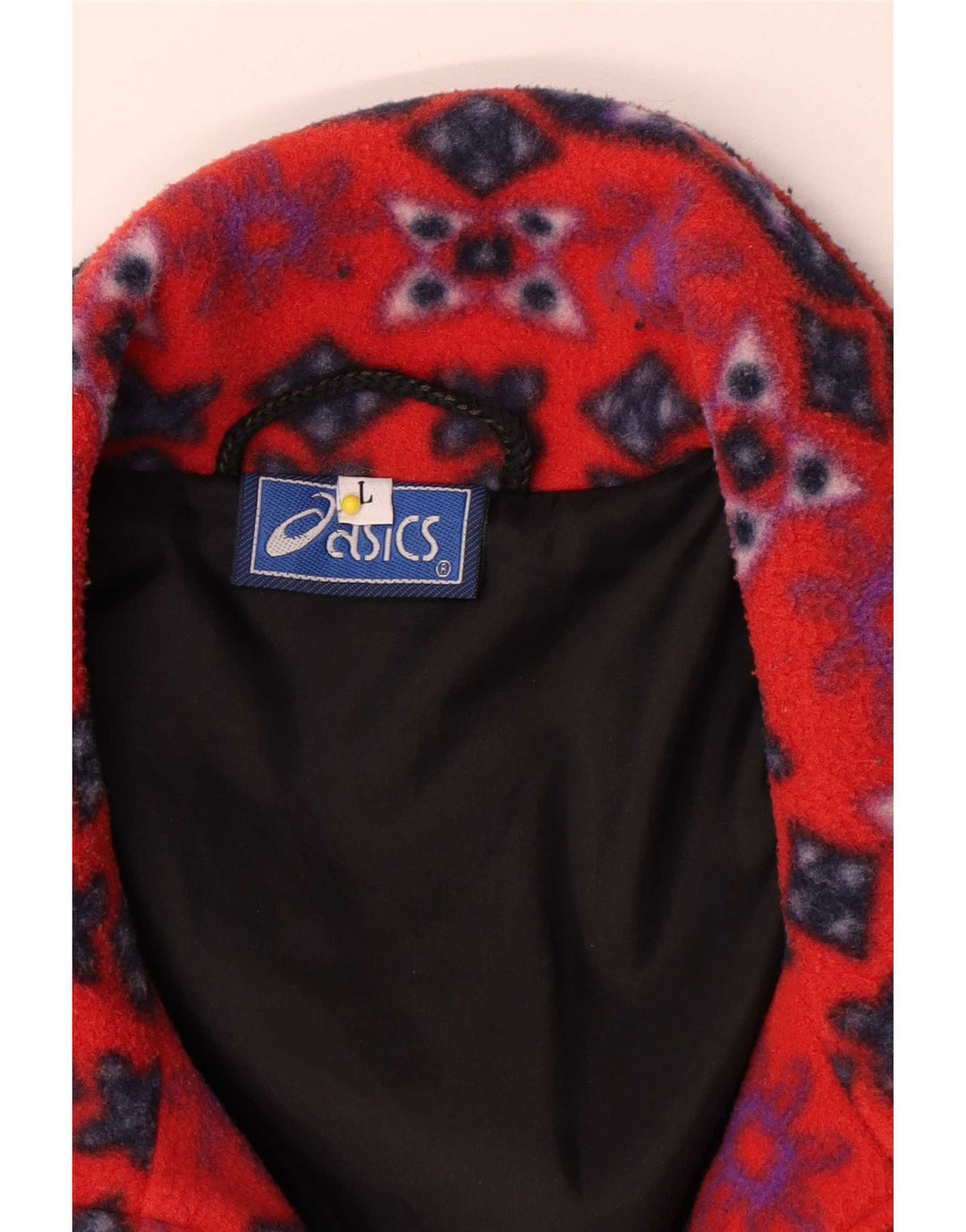 Asics Fleecejakke til mænd UK 40 Stor rød geometrisk polyester