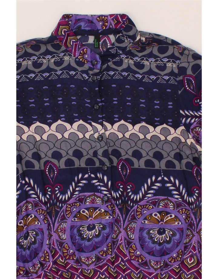 BENETTON Womens Abstract Pattern Drop Waist Dress UK 8 Small Multicoloured Vintage Benetton and Second-Hand Benetton from Messina Hembry 
