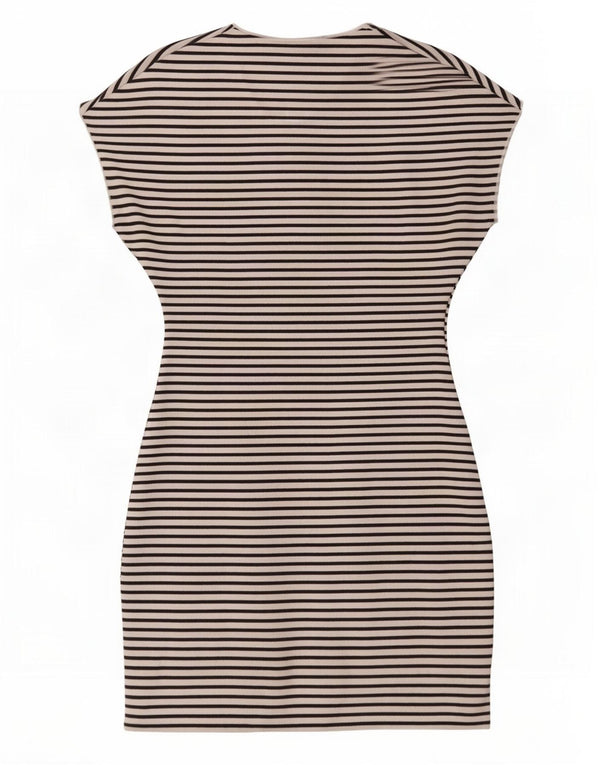 Zara Womens Bodycon Dress UK 8 Small White Striped